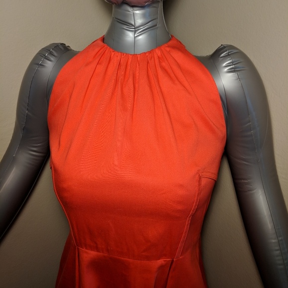 Jessica Simpson pockets orange halter dress size 4 - Picture 3 of 6